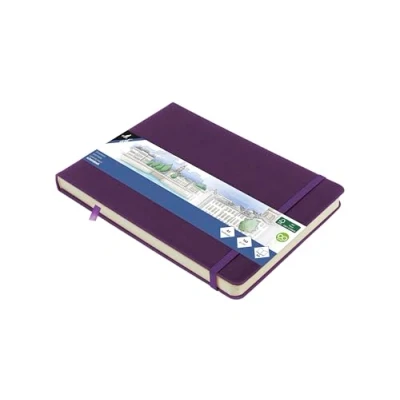 Abbildung von Skizzenbuch Kangaro A5 landscape Purple Heart PU Hardcover 80 Blatt 140 Gramm cremefarbenes Papier mit Gummiband und Band