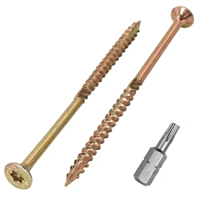 Abbildung von SKIR&#039;CO (40 Stück) Universalstahl verzinkt 4,0x80mm gelb Holzschrauben Senkkopf Torxkopf Typ 17 Spanplattenschrauben