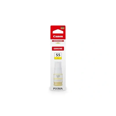 Abbildung von Canon GI 55Y Original Tintenflasche Gelb (6291C001AA) Bis zu 3.000 Seiten, kompatibel mit Maxify GX1050, GX2050 Hochwertige Nachfüll Tinte für MegaTank Drucker