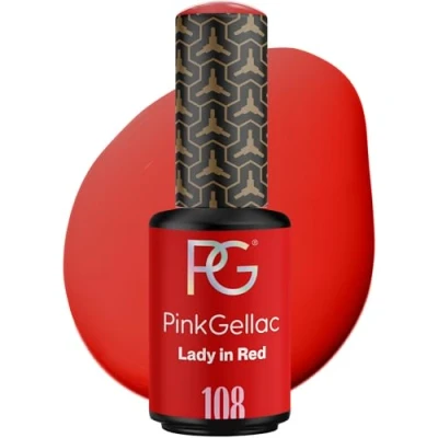 Abbildung von Pink Gellac UV Nagellack 108 Lady in Red 8 ml Shellac Rot Einfache Anwendung Gel Nail Polish für 14 Tage Salonqualität Made Holland