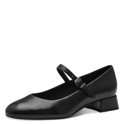 Abbildung von MARCO TOZZI Damen Pumps mit Riemen Kleiner Absatz Elegant, Schwarz (Black), 39 EU
