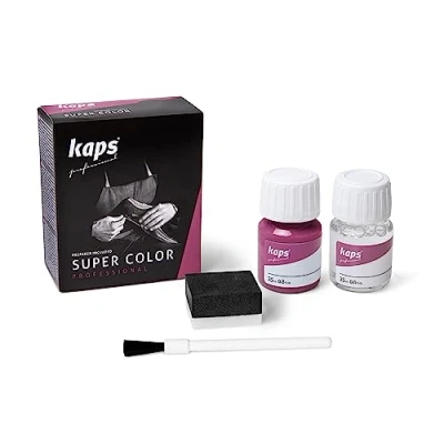 Abbildung von KAPS Professional Lederfarbe &quot;Super Color&quot; + &quot;Preparer&quot; für Naturleder, Synthetik und Textil (je 25 ml) zur Pflege Reparatur von Lederschuhen in Verschiedenen Farben (161 Magenta)