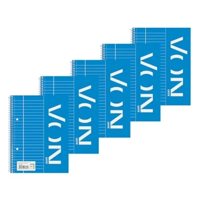 Abbildung von Leitz Collegeblock A5 liniert, 5er Pack, Notizblock mit 160 Seiten, 80 Blatt, Ideal für Büro, Studium und Schule, Rand links, 45770001