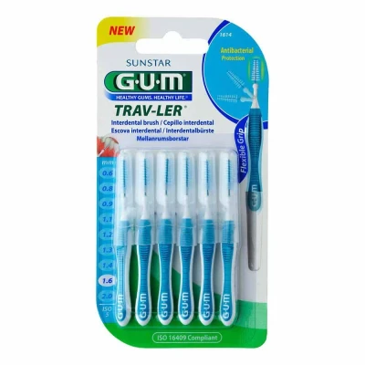 Abbildung von GUM TRAV LER Interdentalbürsten 6er Blister Gr. 5 Tanne , blau 6 Stück mit Kappen
