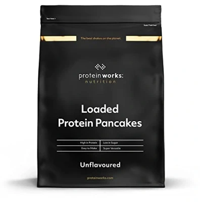 Abbildung von Protein Works Loaded Pfannkuchen Premium Mischung Eiweiß Pancakes 8 Servings Natürlich 500g