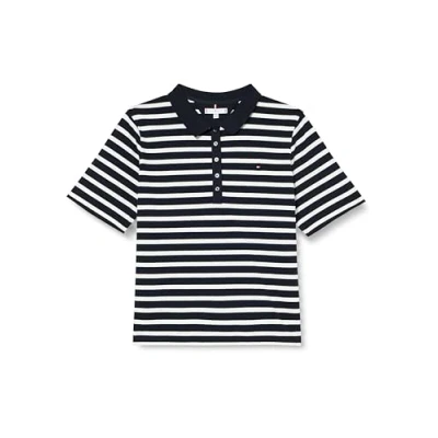 Abbildung von Tommy Hilfiger Curve 1985 Poloshirt, Damen, Größe: 48, Breton desert sky/ecru