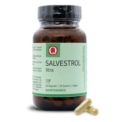 Abbildung von Quintessence Salvestrol Xtra 60 Kapseln 2000 Salvestrolpunkte pro Kapsel Hervorragende Bioverfügbarkeit Original von ursprünglichen Entdeckern Produziert in Deutschland