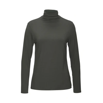 Abbildung von Lascana Stehkragen Langarmshirt, Damen, Größe: 32/34, Graugrün