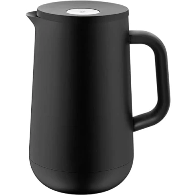 Abbildung von WMF Impulse Thermoskanne 1l, Isolierkanne für Tee oder Kaffee, Druckverschluss, hält Getränke 24h kalt &amp; warm, schwarz