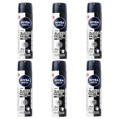 Abbildung von Nivea Men Spray Invisible For Black &amp; White Original 200 ml 6 Stück