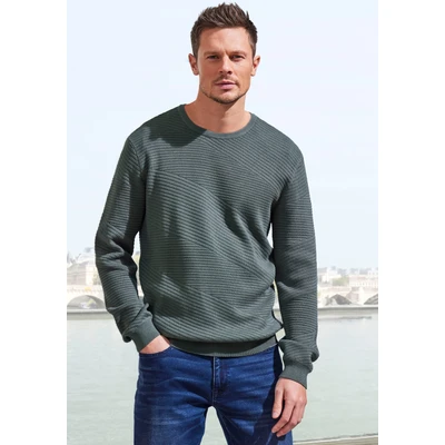 Abbildung von john devin Rundhals Strickpullover, Herren, Größe: Large, Grün