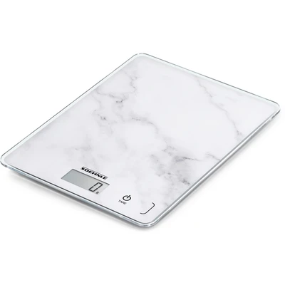 Abbildung von Soehnle Page Compact 300 Marble, digitale Küchenwaage mit Marmormuster, Gewicht bis zu 5 kg, Haushaltswaage patentierter Sensor Touch Funktion, elektronische Waage inkl. Batterien