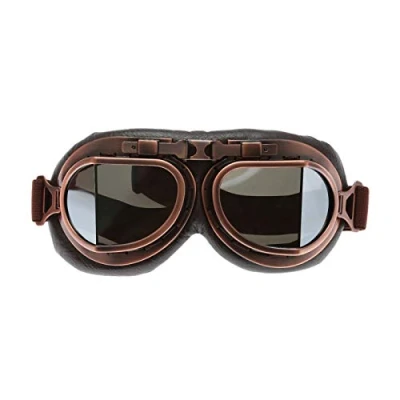 Abbildung von MUXSAM 1Stück Schutzbrillen Sonnenbrille Vintage Motorradbrille Fliegerbrille für Fahrrad Skibrillen Motorräder Brille ATV Bike,Silber