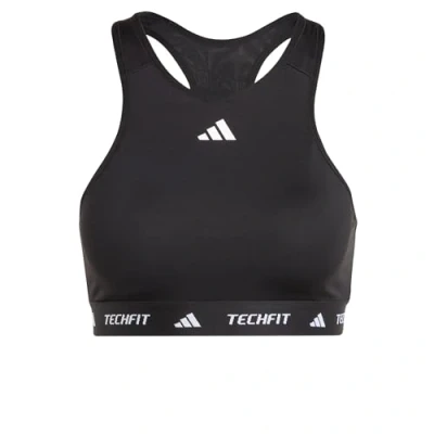 Abbildung von adidas Performance Powerimpact Medum Support Techfit HIGH NECK BRA Sportbh mit mittlerer Stützkraft, Damen, Größe: XSxC D, Black