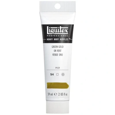 Abbildung von Liquitex 1045325 Professional Heavy Body Acrylfarbe in Künstlerqualität mit ausgezeichneter Lichtechtheit buttriger Konsistenz, 59ml Tube Grüngold
