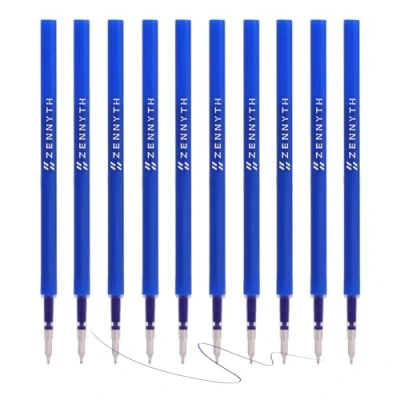 Abbildung von MengRan Gelschreiberminen für Click Stifte, 0,5 mm Spitze, feine schnell trocknende Tinte, kompatibel mit Pilot G2 (Original Gel Tintenminen, 10 Stück, blaue Tinte)