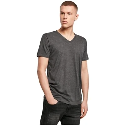 Abbildung von Build Your Brand Men&#039;s BY006 Light V Neck T Shirt, Charcoal, XXL
