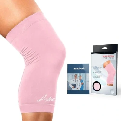 Abbildung von Von Ärzten Entworfen Knie Bandage Damen, Kniebandagen bei Arthritis, Sehnenscheidenentzündung, Kniebandage Kraftsport/Sport zur Unterstützung Verletzungen [Einzelstück, Pink, 2XL]