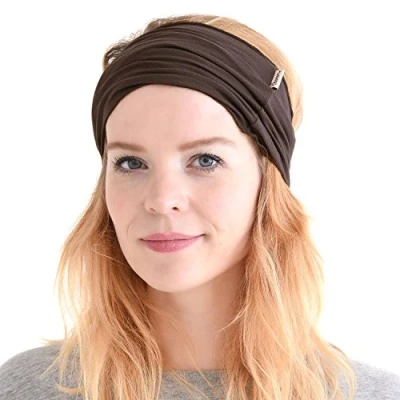 Abbildung von Dünnes Lauf Stirnband Sport Haarband Herren, Bandana Damen Sommer Japanische Mode Lang, Loop Tuch Zum Binden Braun