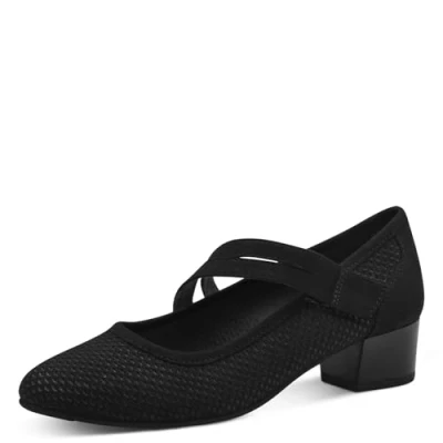 Abbildung von Jana Damen Pumps mit Riemen Kleiner Absatz Vegan, Schwarz (Black), 37 EU