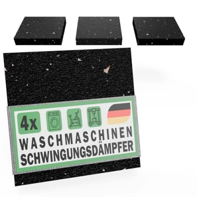 Abbildung von Schwingungsdämpfer Waschmaschine Unterlage 4 St Antivibrationsmatte Trockner 90x90x3mm recyceltes Gummigranulat Made in Germany