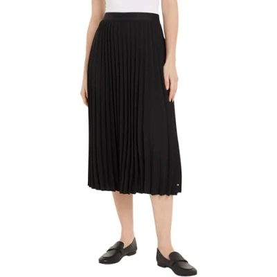 Abbildung von Tommy Hilfiger Pleated MIDI Skirt Faltenrock, Damen, Größe: 36, Black