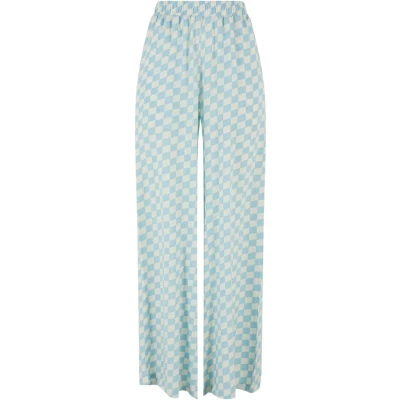 Abbildung von Urban Classics Resort Stoffhose, Damen, Größe: 3XL, Oceanbluecheck