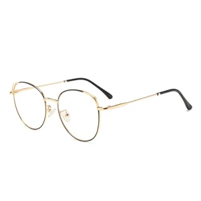 Abbildung von Blaulichtfilter Brille Anti Blaulicht Computerbrille Katzenauge ohne sehstärke Metallgestell Pc Gaming Bluelight Filter Uv Blockieren Blaue Licht Glasses Damen Schwarz und Gold Rahmen