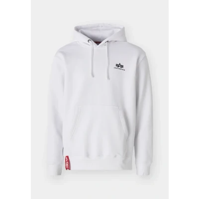 Abbildung von Alpha Industries Small LOGO Kapuzenpullover, Herren, Größe: Small, White