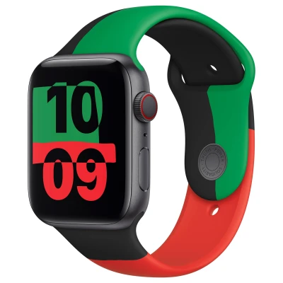 Abbildung von Apple Watch Armband Original Silikon und TPU (weich) Bunt Geeignet für Series 1 9 / SE Ultra (2)