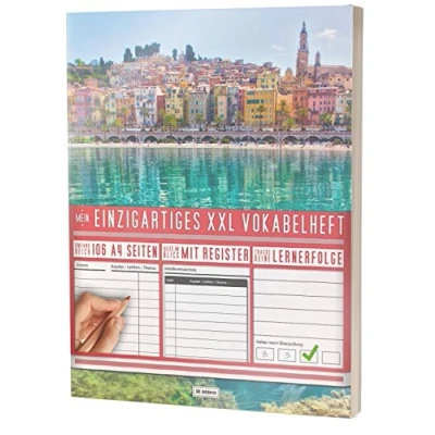Abbildung von Mein Einzigartiges XXL Vokabelheft: 100+ Seiten, 2 Spalten, Register / Lernerfolge auf jeder Seite zum Abhaken PR101 &quot;French Italian Border&quot; DIN A4 Softcover