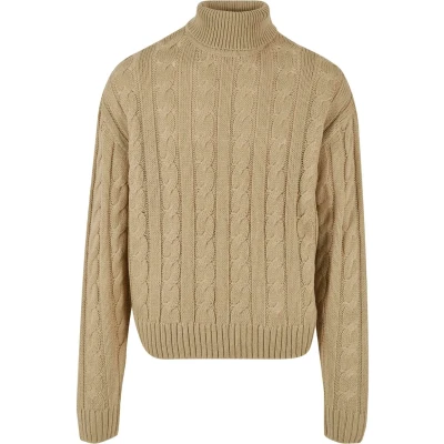 Abbildung von Urban Classics BOXY ROLL NECK Strickpullover, Herren, Größe: 3XL, Wetsand