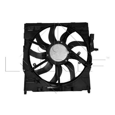 Abbildung von NRF 47844 Lüfter 517 12 850 mit Kühlerlüfterrahmen (Zarge), bürstenloser Motor BMW: X5