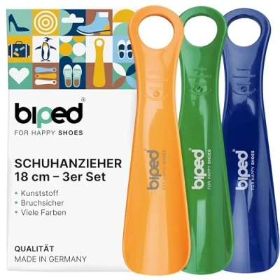 Abbildung von biped 3er Set Schuhanzieher Kunststoff 18 cm Schuhlöffel deutsche Herstellung z1570(plum)