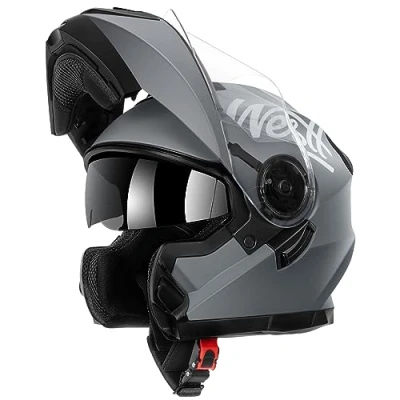 Abbildung von Westt Klapphelm Motorradhelm, Integralhelm mit Doppelvisier, ECE R 22.06 Motocross Helm für Erwachsene Frauen und Männer