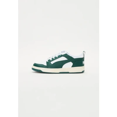 Abbildung von Puma Rebound V6 Unisex Sneaker low, Größe: 44, Dark myrtle/warm white Lederimitat/textil
