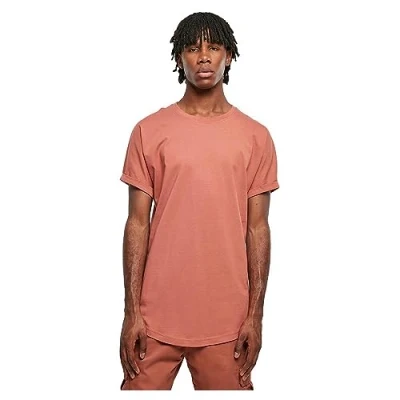 Abbildung von Urban Classics LONG Shaped Turnup Tshirt basic, Herren, Größe: XXL, Terracotta