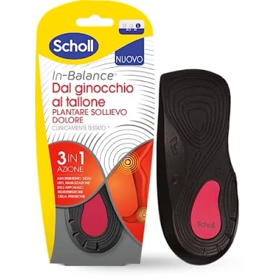 Abbildung von Scholl In Balance Einlegesohlen zur Schmerzlinderung — für jeden Tag vom Knie bis Ferse, Größe L (42,5—45), alle Arten von Schuhen