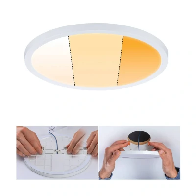 Abbildung von Paulmann 92990 LED Panel Einbauleuchte Areo VariFit IP44 3 Stufen dimmbar 230mm rund incl. 1x16 Watt Weiß matt Kunststoff 2000 K