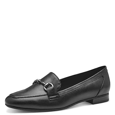 Abbildung von MARCO TOZZI Damen Loafer ohne Absatz aus Kunstleder Elegant, Schwarz (Black), 39