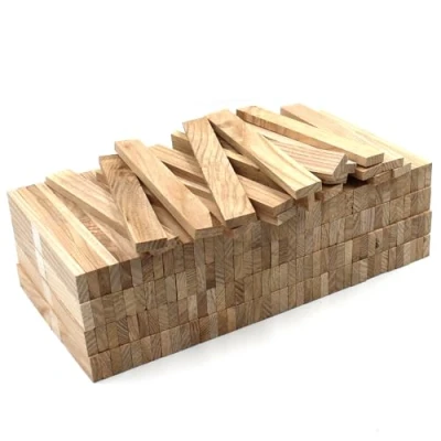 Abbildung von 80x Holzleiste 22x8x160mm Esche lose Bastelklötzchen zum Basteln Bastelstäbe (Esche 22x8x160mm)