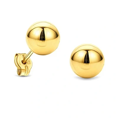 Abbildung von MIORE Schmuck, Goldohrringe Damen, Ohrstecker Gold 585 14 Kt, Ohrringe Kugeln, Gold, Kugel Piercing Ohr, Damenohrringe aus Echtgold, goldene Ohrschmuck