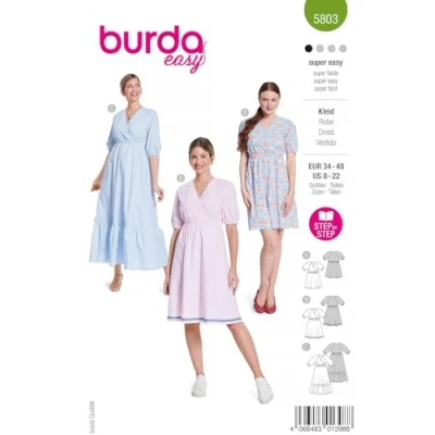 Abbildung von Burda Schnittmuster, 5803, Kleid [Damen, Gr. 34 48], Level 1 super easy