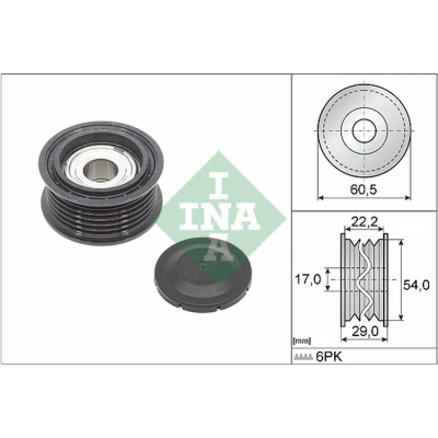 Abbildung von INA 532 0854 10 Umlenkrolle AUDI: A6 C7 Allroad, Avant, VOLKSWAGEN: Touareg III