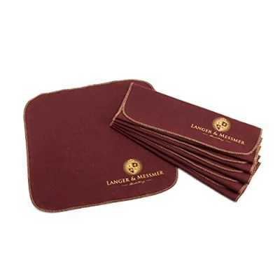 Abbildung von Langer &amp; Messmer Poliertücher für Glattleder aus 100% Baumwolle im praktischen Set Das Schuhputztuch die professionelle Schuhpflege (Bordeaux Beige)