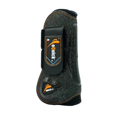 Abbildung von eQuick Sehnenschutz eLight Glitter Front Glitzer Schwarz Warmblut