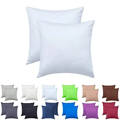 Abbildung von NatureMark 2er Pack Jersey Kissenbezug Kissenhülle Kissenbezüge Seitenschläferkissen Nackenkissen viele Größen und Farben ÖKO TEX (40 x 40 cm, Weiß)