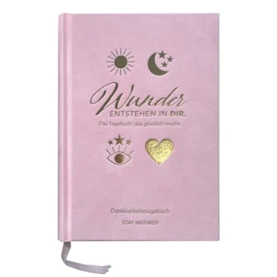 Abbildung von Dankbarkeitstagebuch: Wunder entstehen in dir 3 Minuten am Tag für mehr Glück, Positivität, Dankbarkeit und Erfolg.: rosa Achtsamkeitstagebuch zum ... Tagebuch das ganze Jahr