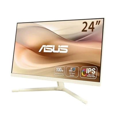 Abbildung von ASUS Eye Care VU249CFE M 24 Zoll Full HD Monitor 100 Hz, 1ms MPRT, AdaptiveSync, GreenProduct IPS Panel, Vesa 75x75, 16:9, 1920x1080, HDMI, USB C mit 15W PD, ergonomisch, Hafermilch