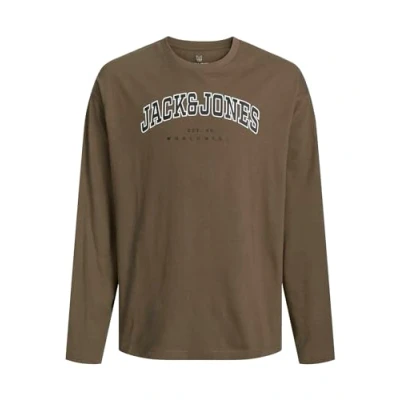 Abbildung von Jack &amp; Jones Jungen Jjecaleb Varsity Tee Ls O Neck Jnr Langarmshirt, Canteen/Fit:Loose, 128